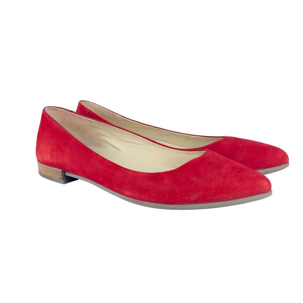 Ecco Red Suede Flats